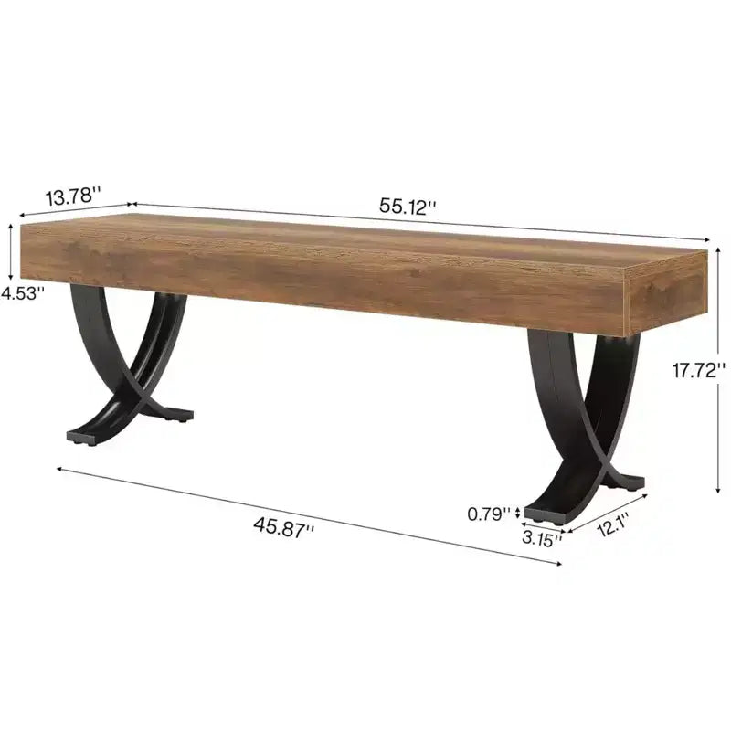 Panca moderna GDFStudio Benson da 60 in legno e metallo