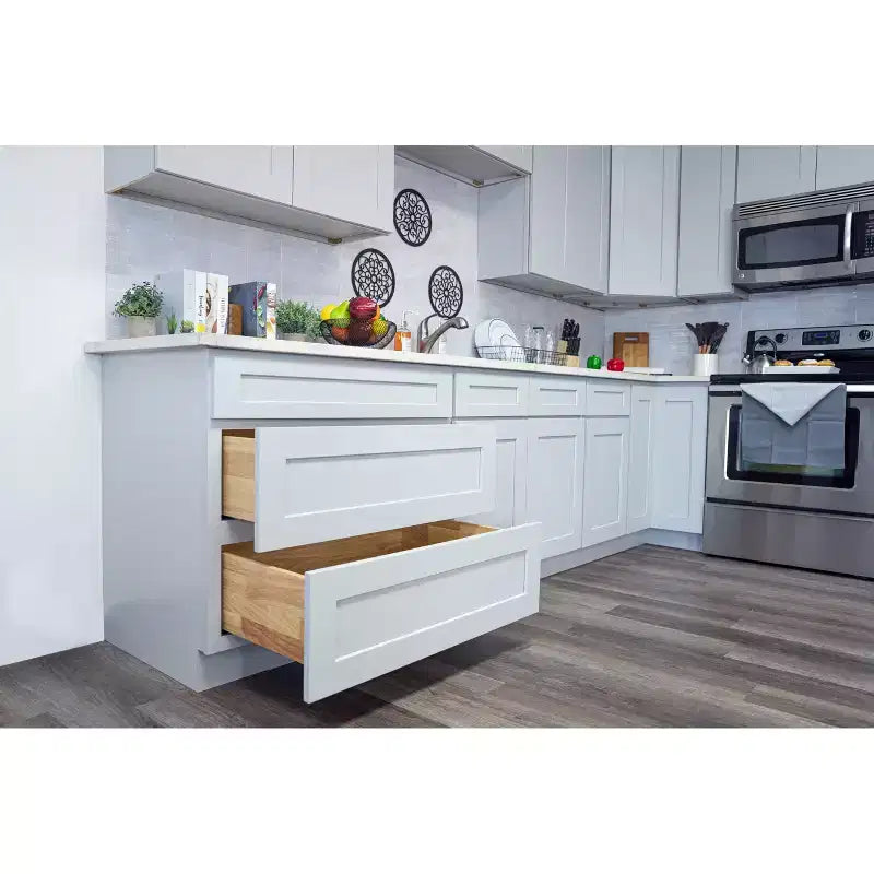 CASAINC Mobile Base Cucina Shaker 30A x 30L x 23P cm, Struttura in Legno Massello, Vernice all'Acqua a Basso Contenuto di VOC, RTA, Grigio Tortora