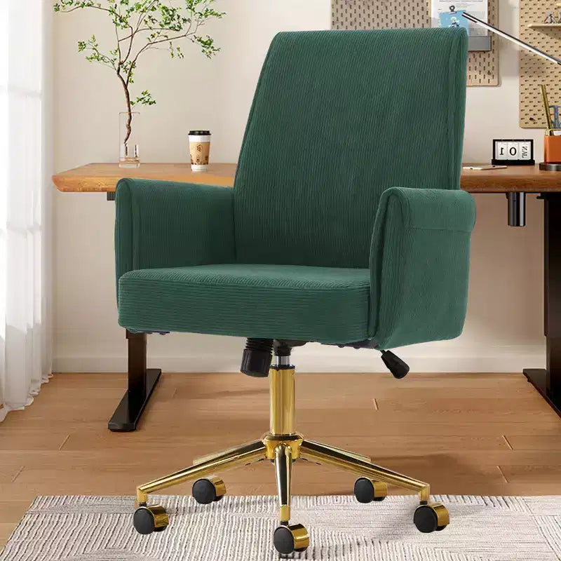 Sedia da ufficio a schienale medio, sollevabile, in tessuto a righe, ergonomica. Ideale per lavoro, studio e relax