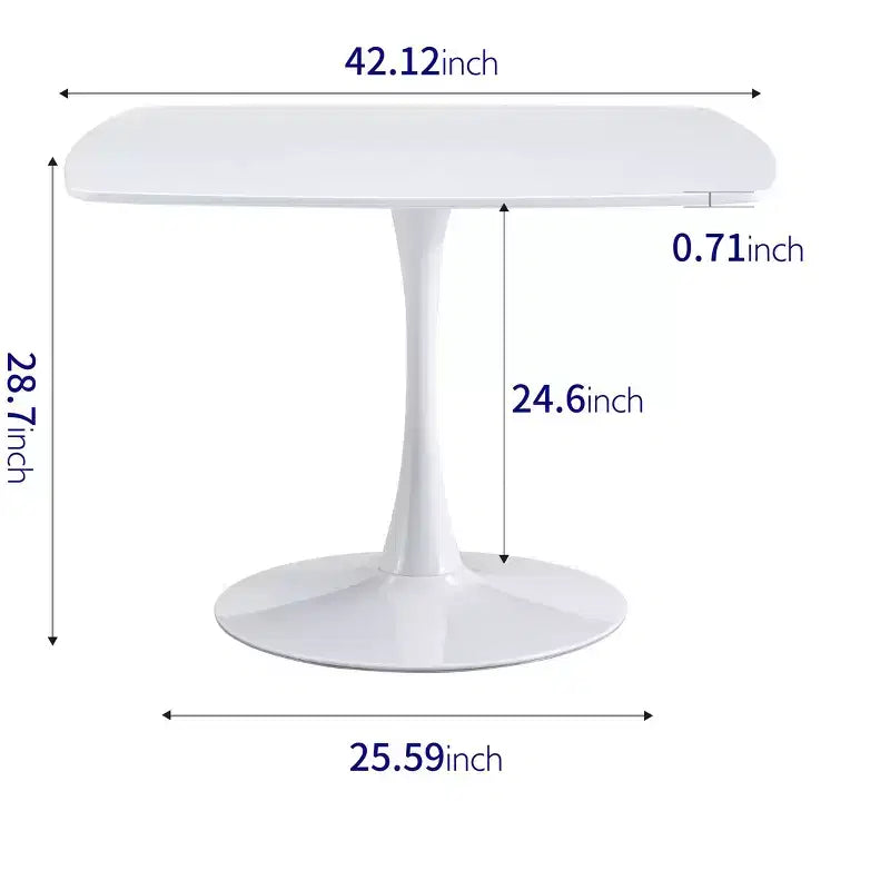 Tavolo da Pranzo Mid-Century da 107 cm con Piano Rotondo in MDF e Gambe a Croce, per 4-6 Persone, Utilizzabile anche come Tavolino da Caffè