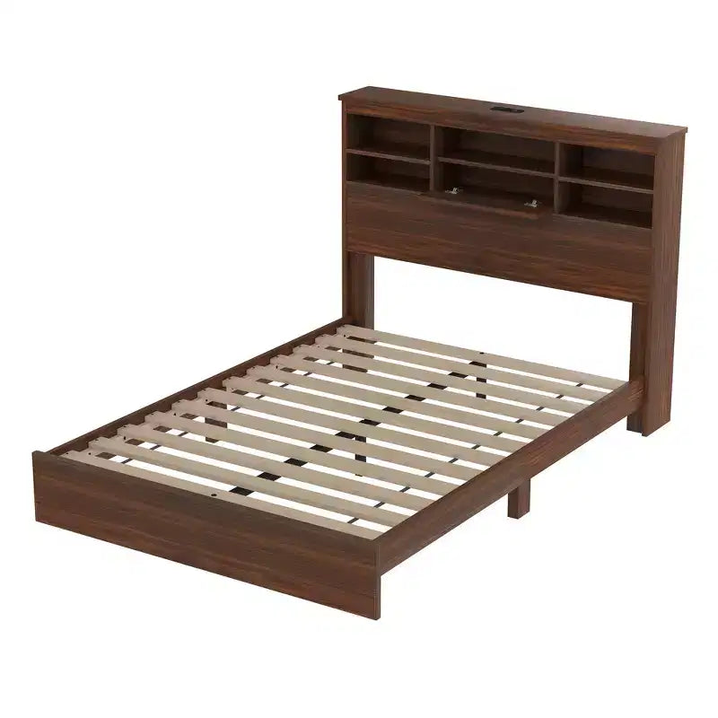 Set camera da letto Whisen 4 pezzi, letto matrimoniale con testiera contenitore, 2 comodini e 1 cassettiera
