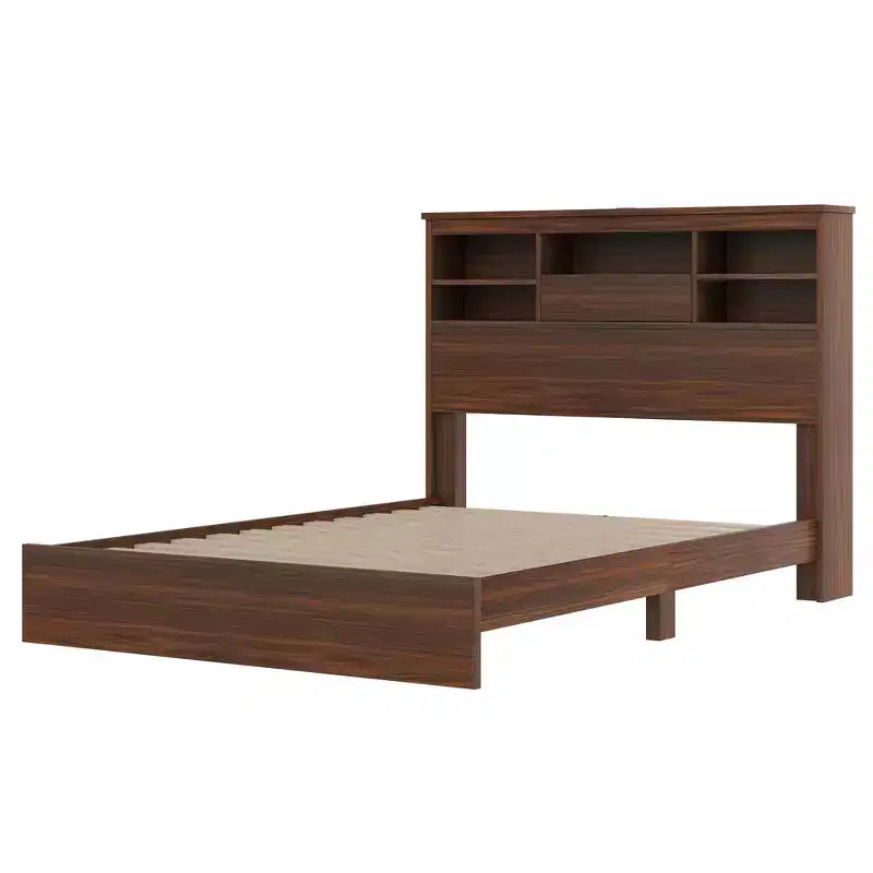 Set camera da letto Whisen 4 pezzi, letto matrimoniale con testiera contenitore, 2 comodini e 1 cassettiera