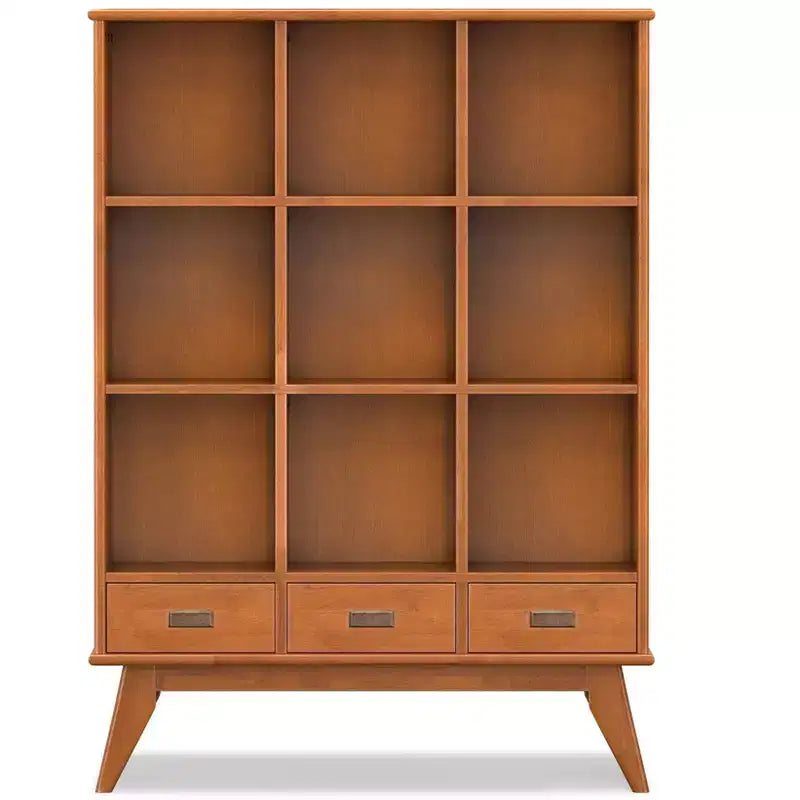 Libreria contenitore Tierney da 42 pollici in legno massello stile Mid-Century, colore Teak Marrone