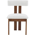 Macey Boucle Dining Chair - SFV4859 - Ivory/Walnut - Safavieh Couture