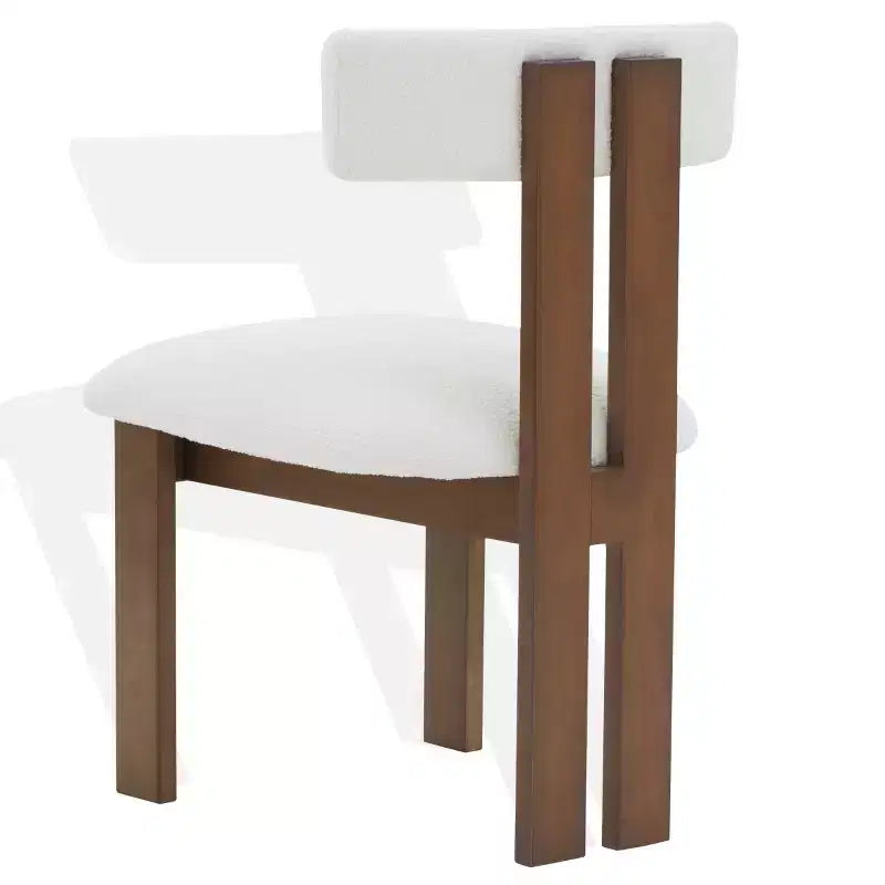 Sedia da pranzo Macey Boucle - SFV4859 - Avorio/Noce - Safavieh Couture