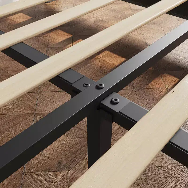 Struttura letto moderna imbottita con testiera regolabile, piattaforma resistente, supporto robusto con doghe in legno, silenziosa, non necessita di rete a molle.
