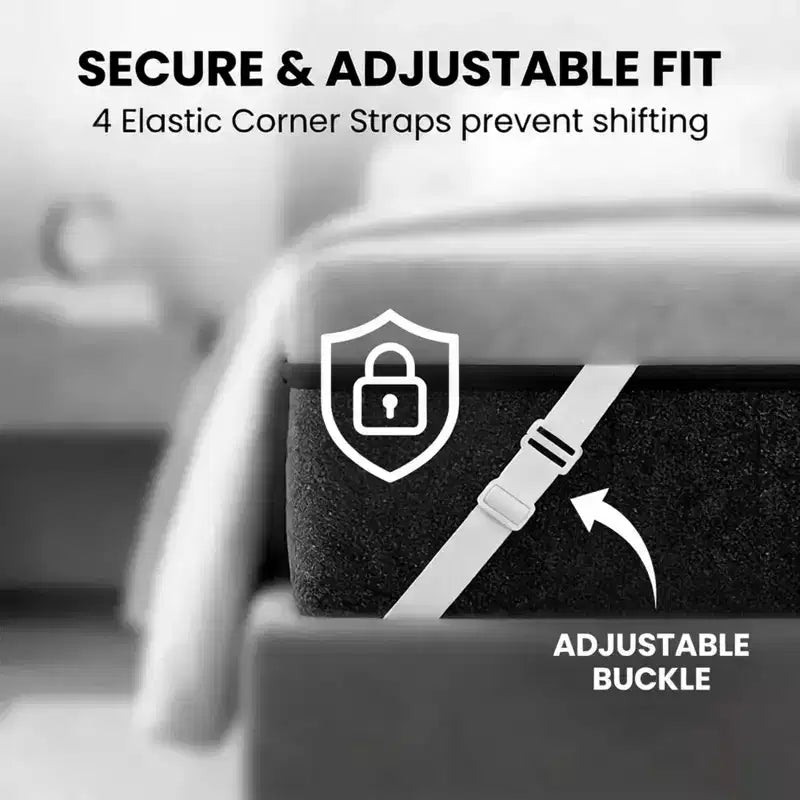Topper per letto singolo Dyonery per alleviare il mal di schiena, in schiuma ad alta densità extra rigida da 7,5 cm con presa antiscivolo e fodera rimovibile lavabile