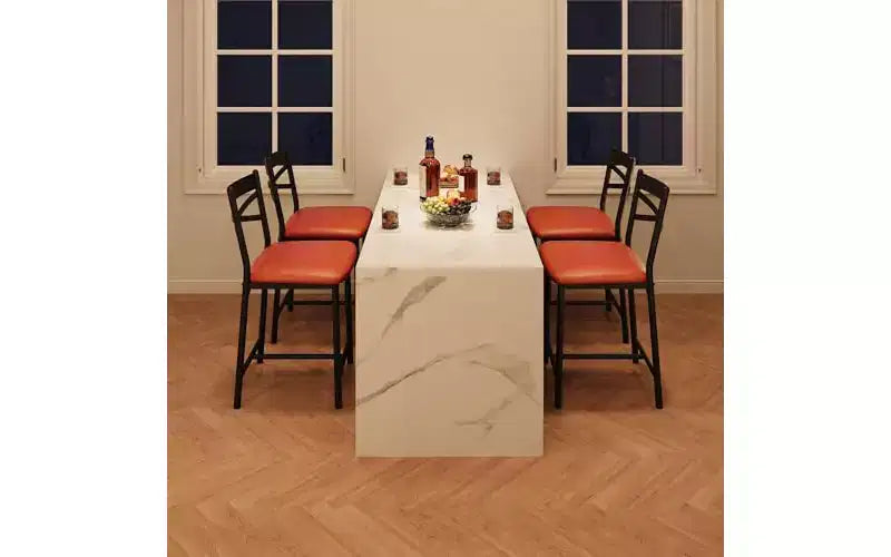 GustoWave Sgabelli da Bar Set da 2, Sedie da Bar in Metallo Altezza Bancone con Schienale e Seduta Imbottita Spessa, Sedute Imbottite per Isola Cucina, Marrone Moderno