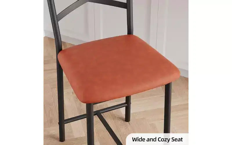 GustoWave Sgabelli da Bar Set da 2, Sedie da Bar in Metallo Altezza Bancone con Schienale e Seduta Imbottita Spessa, Sedute Imbottite per Isola Cucina, Marrone Moderno