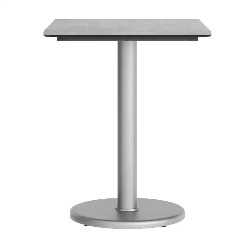 Flash Furniture Acadia Piano del Tavolo da Interno ed Esterno con Tecnologia HPL TopGuard e Base in Ghisa per Tavolo da Bistrò