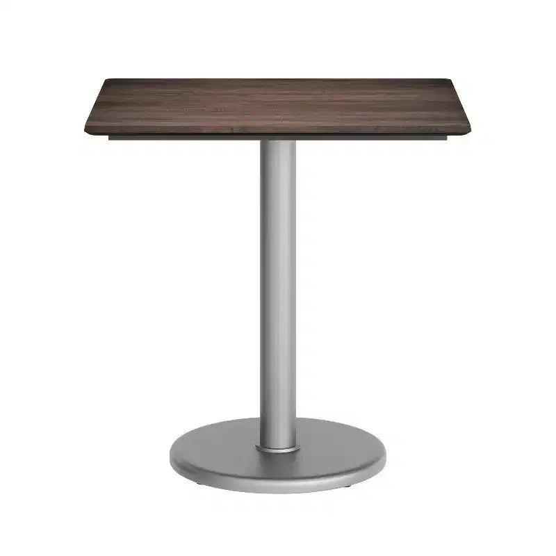 Flash Furniture Acadia Piano del Tavolo da Interno ed Esterno con Tecnologia HPL TopGuard e Base in Ghisa per Tavolo da Bistrò