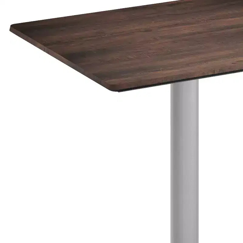 Flash Furniture Acadia Piano del Tavolo da Interno ed Esterno con Tecnologia HPL TopGuard e Base in Ghisa per Tavolo da Bistrò