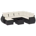 vidaXL Garden Sofa Set Black Poly rattan Large Modular Garden Sofa Set