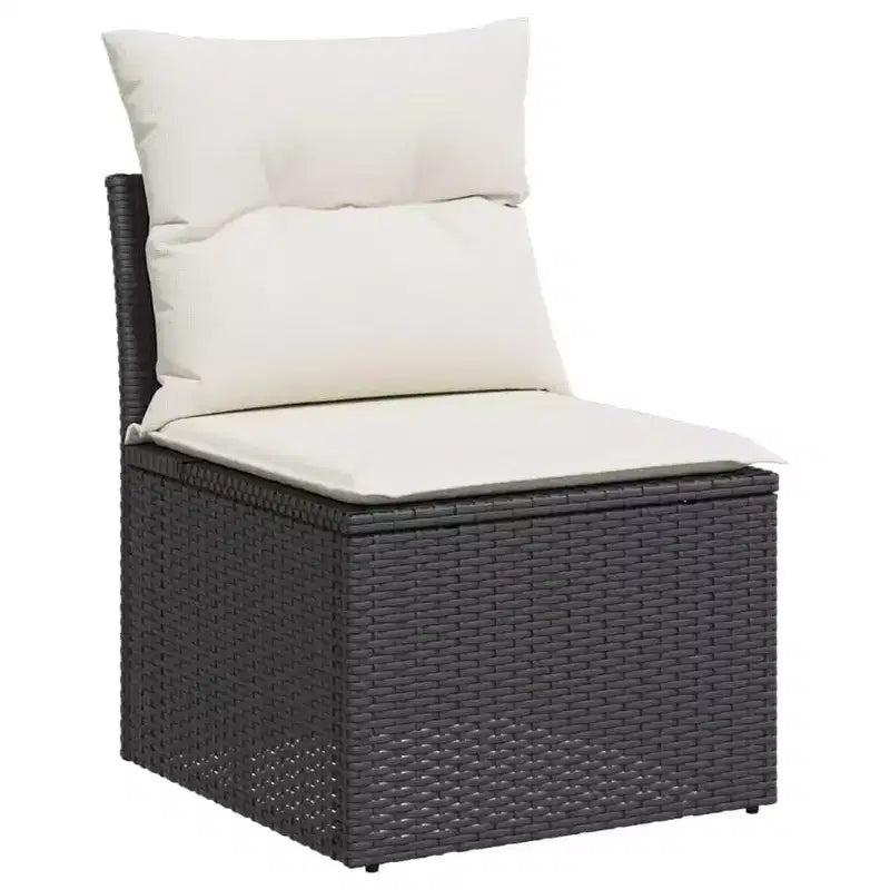 vidaXL Set divani da giardino in polyrattan nero, grande, componibile
