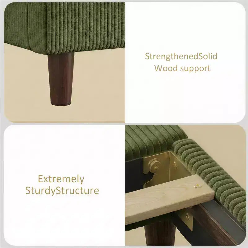 Dyonery Queen Struttura Letto in Velluto a Coste, Struttura Letto Moderna con Testiera a Onde Alta 142 cm, Nessuna Molla Richiesta, Facile Montaggio