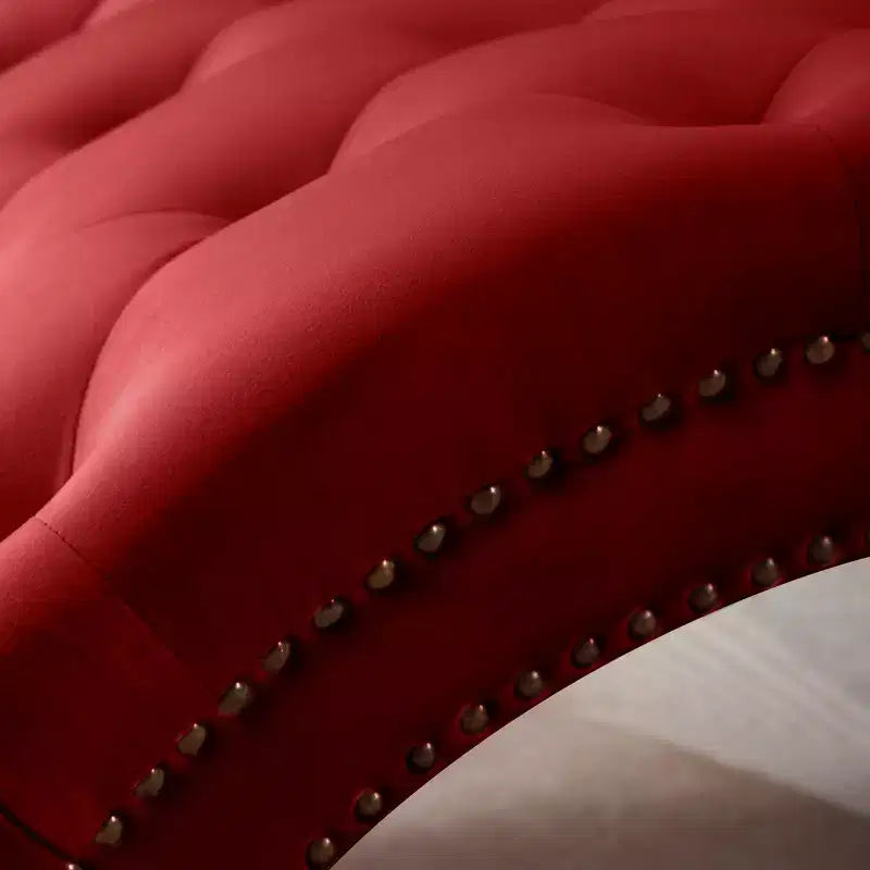 GDFStudio Parley Chaise Longue Rivestita in Velluto Vintage con Schienale Trapuntato e Bordi con Borchie