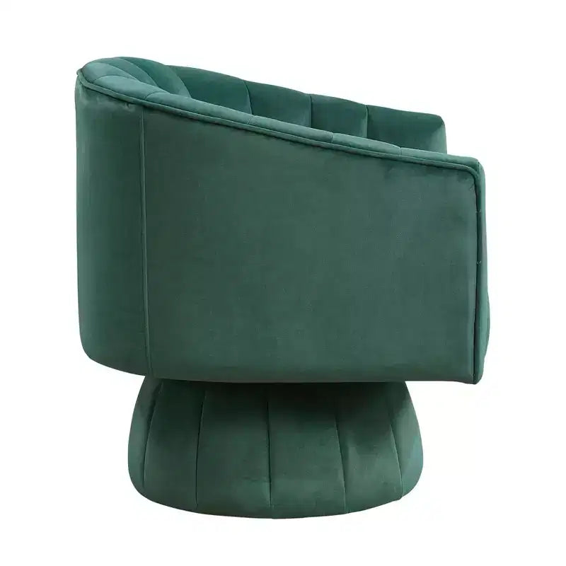 GDFStudio Madison - Poltrona Girevole Accent con Braccioli a Botte, Moderna, Rivestita in Velluto, con Struttura in Legno