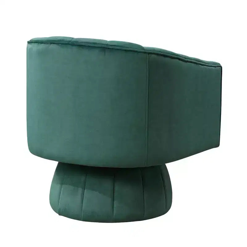 GDFStudio Madison - Poltrona Girevole Accent con Braccioli a Botte, Moderna, Rivestita in Velluto, con Struttura in Legno