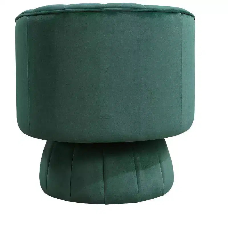 GDFStudio Madison - Poltrona Girevole Accent con Braccioli a Botte, Moderna, Rivestita in Velluto, con Struttura in Legno
