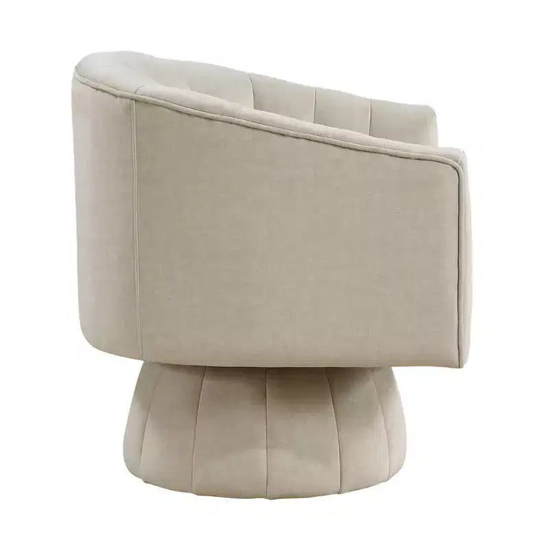 GDFStudio Madison - Poltrona Girevole Accent con Braccioli a Botte, Moderna, Rivestita in Velluto, con Struttura in Legno