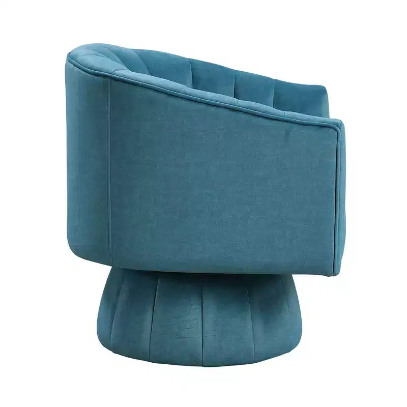GDFStudio Madison - Poltrona Girevole Accent con Braccioli a Botte, Moderna, Rivestita in Velluto, con Struttura in Legno