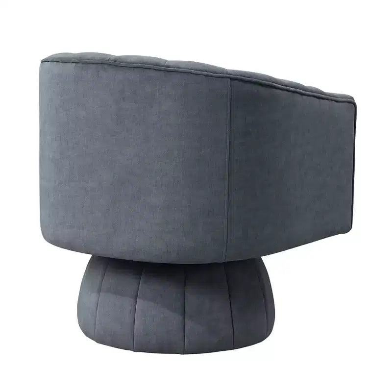GDFStudio Madison - Poltrona Girevole Accent con Braccioli a Botte, Moderna, Rivestita in Velluto, con Struttura in Legno