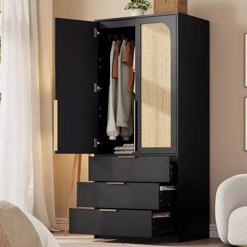 Armadio GustoWave con 3 cassetti, asta appendiabiti e due ante