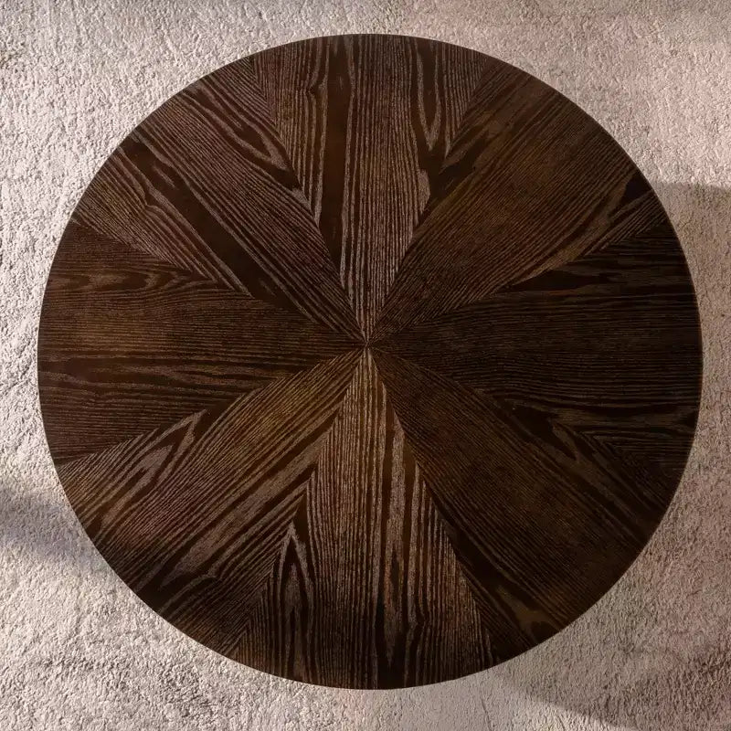JVNOXK 31.5 Tavolino rotondo retrò con spazio di archiviazione, adatto per soggiorno e ufficio, marrone