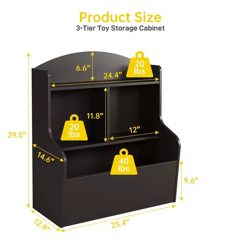 Libreria per Bambini a 3 Ripiani e Organizer per Giocattoli  Scomparti Multipli, Angoli Arrotondati a Prova di Bambino, Facile Montaggio  Scaffale Portaoggetti Ideale per la Scuola Materna