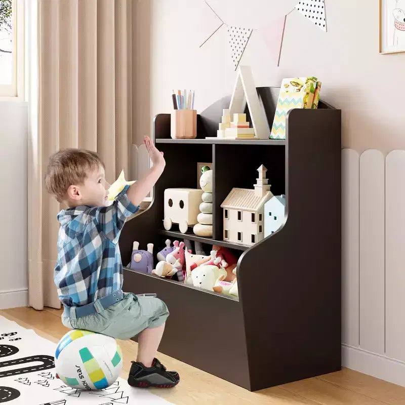 Libreria per Bambini a 3 Ripiani e Organizer per Giocattoli  Scomparti Multipli, Angoli Arrotondati a Prova di Bambino, Facile Montaggio  Scaffale Portaoggetti Ideale per la Scuola Materna