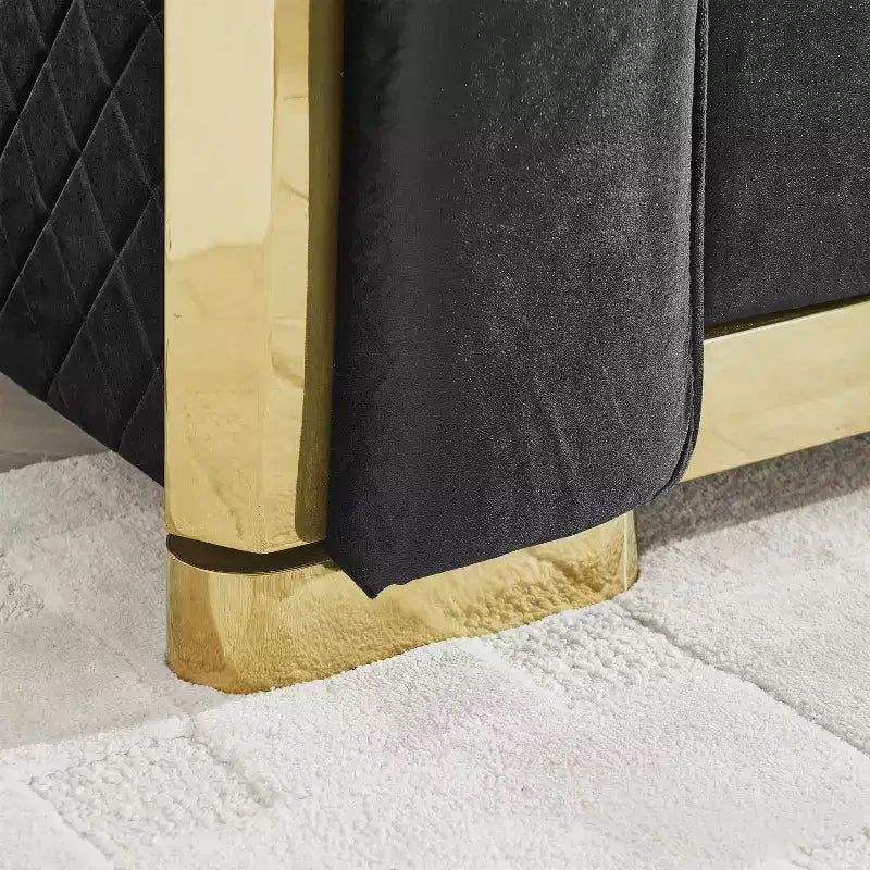 GDFStudio Tom Set Divano Chesterfield Moderno di Metà Secolo in Velluto a 2 Pezzi e 5 Posti con 4 Cuscini