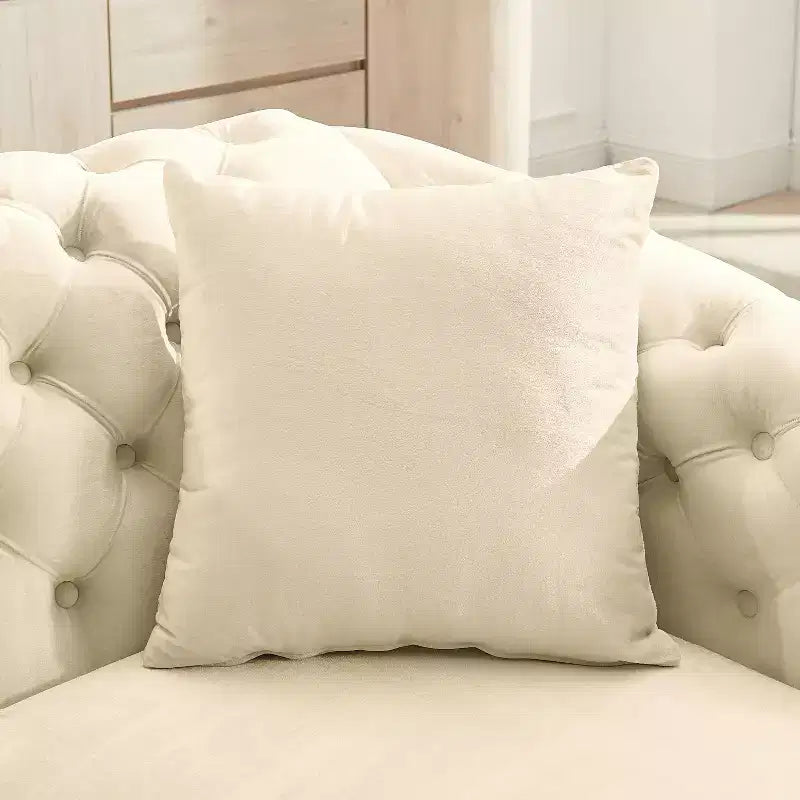 GDFStudio Tom Set Divano Chesterfield Moderno di Metà Secolo in Velluto a 2 Pezzi e 5 Posti con 4 Cuscini