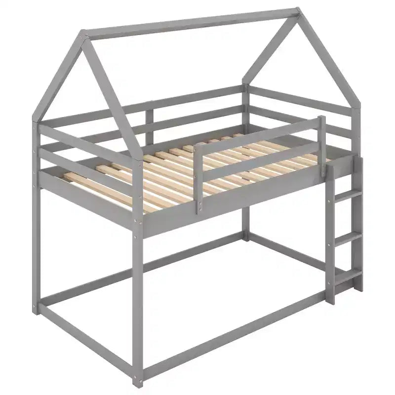 Letto singolo in legno FAMYYT con scaletta, facile da montare