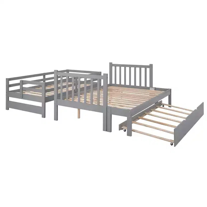 Letto a Castello Convertibile Luxystar a Due Piazze e Mezza con Scale Contenitore e Letto Estraibile