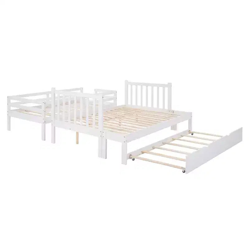 Letto a Castello Convertibile Luxystar a Due Piazze e Mezza con Scale Contenitore e Letto Estraibile