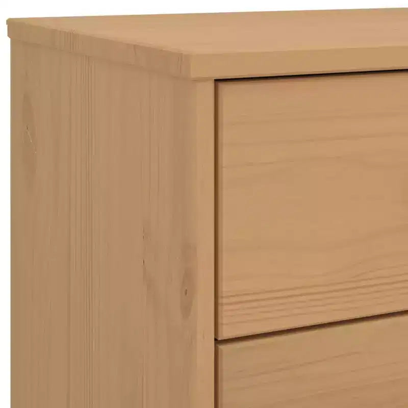 vidaXL Cassettiera Marrone Legno massello di pino Cassettiera media