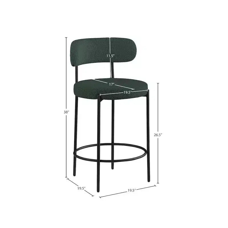 Sgabello in Tessuto Bouclé Beacon di Meridian Furniture, Set da 2