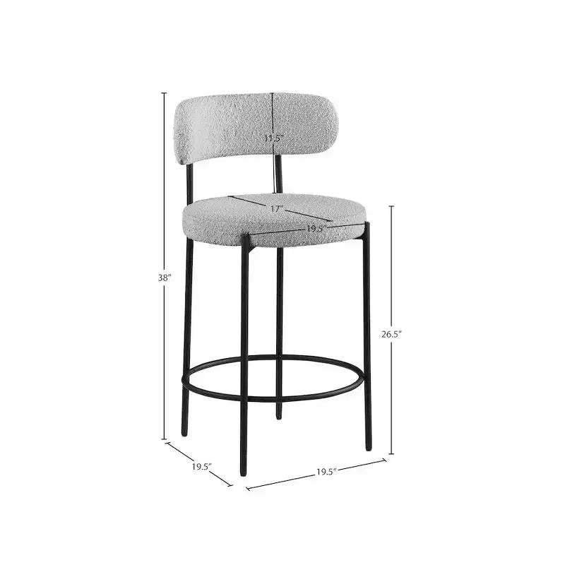 Sgabello in Tessuto Bouclé Beacon di Meridian Furniture, Set da 2