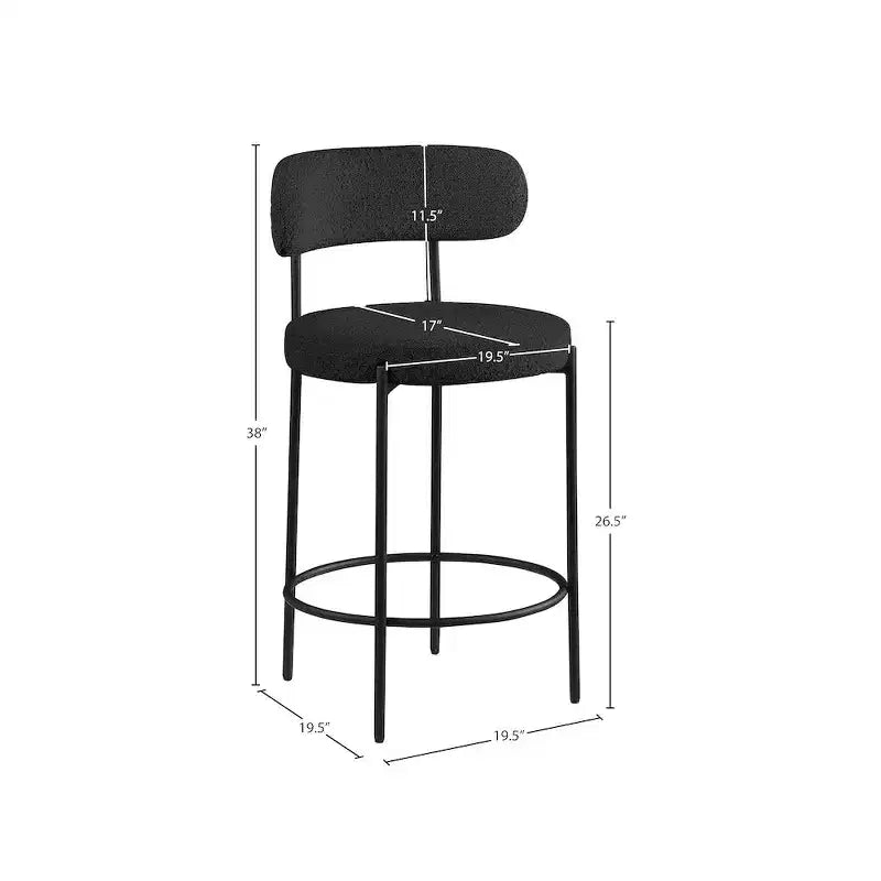 Sgabello in Tessuto Bouclé Beacon di Meridian Furniture, Set da 2
