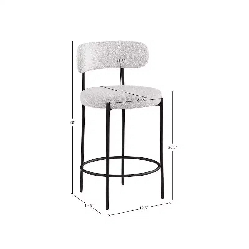 Sgabello in Tessuto Bouclé Beacon di Meridian Furniture, Set da 2