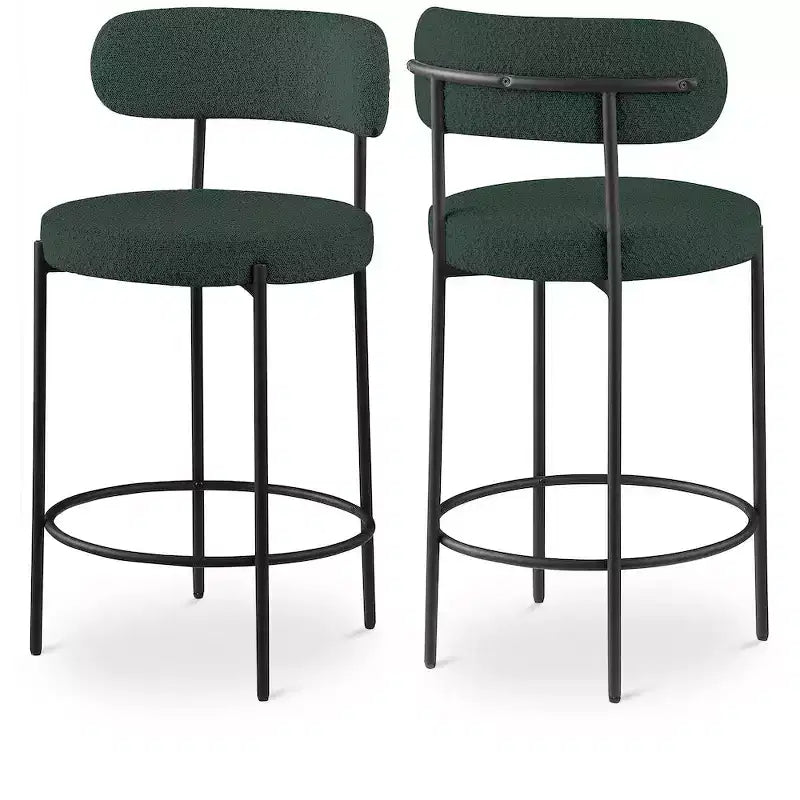 Sgabello in Tessuto Bouclé Beacon di Meridian Furniture, Set da 2