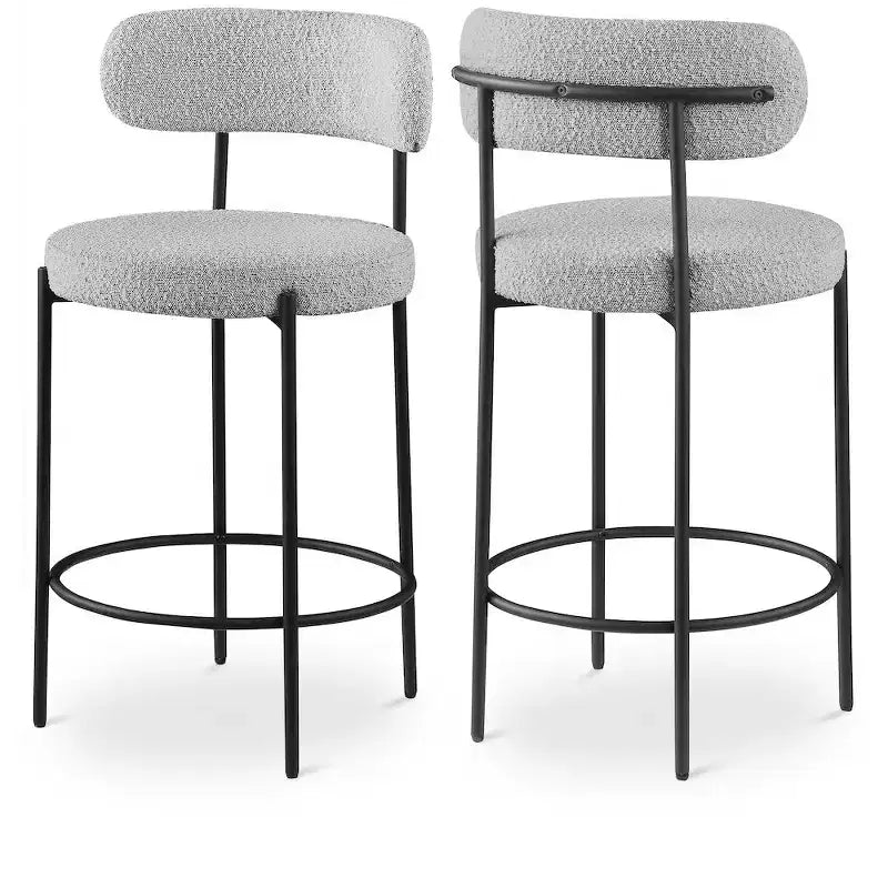 Sgabello in Tessuto Bouclé Beacon di Meridian Furniture, Set da 2