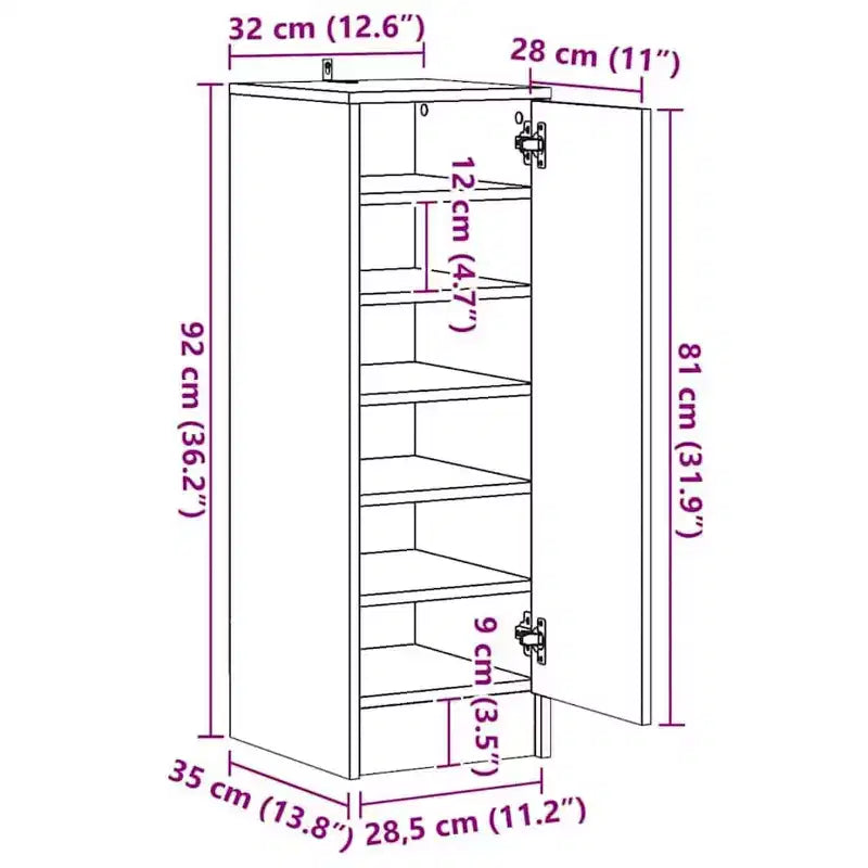 vidaXL Scarpiera Bianca in Legno Ingegnerizzato Scarpiera Compatta