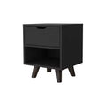 HomeRoots 19 Black Wood One Drawer Nightstand