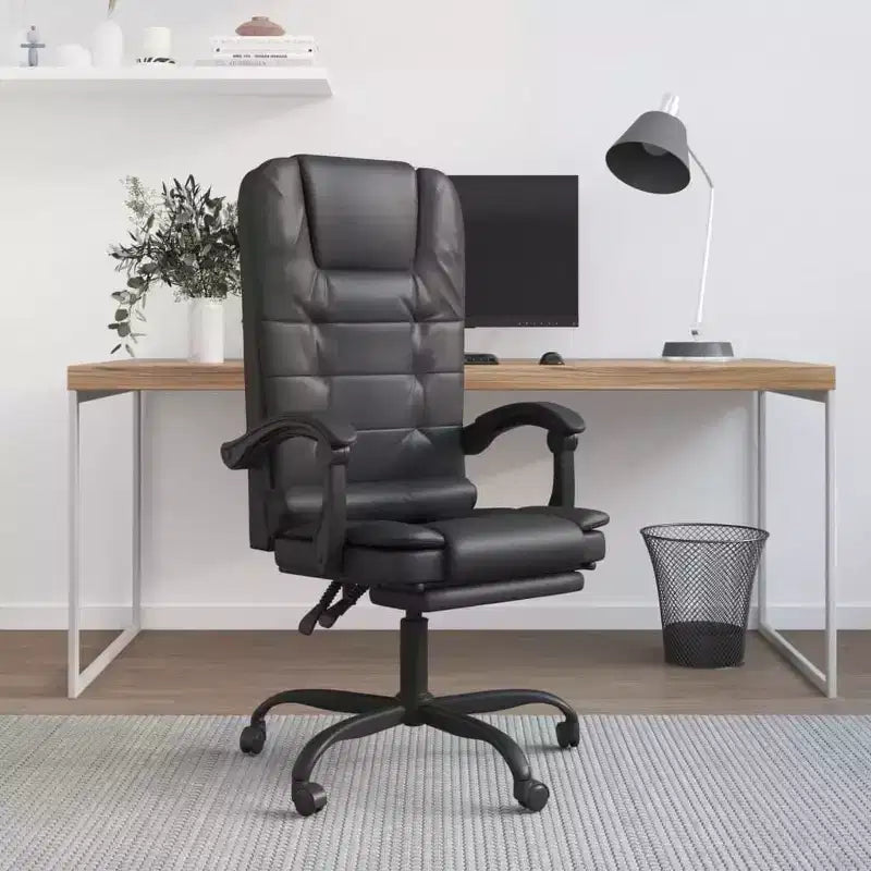 vidaXL Sedia da ufficio massaggiante Nera Similpelle, metallo, compensato, schiuma