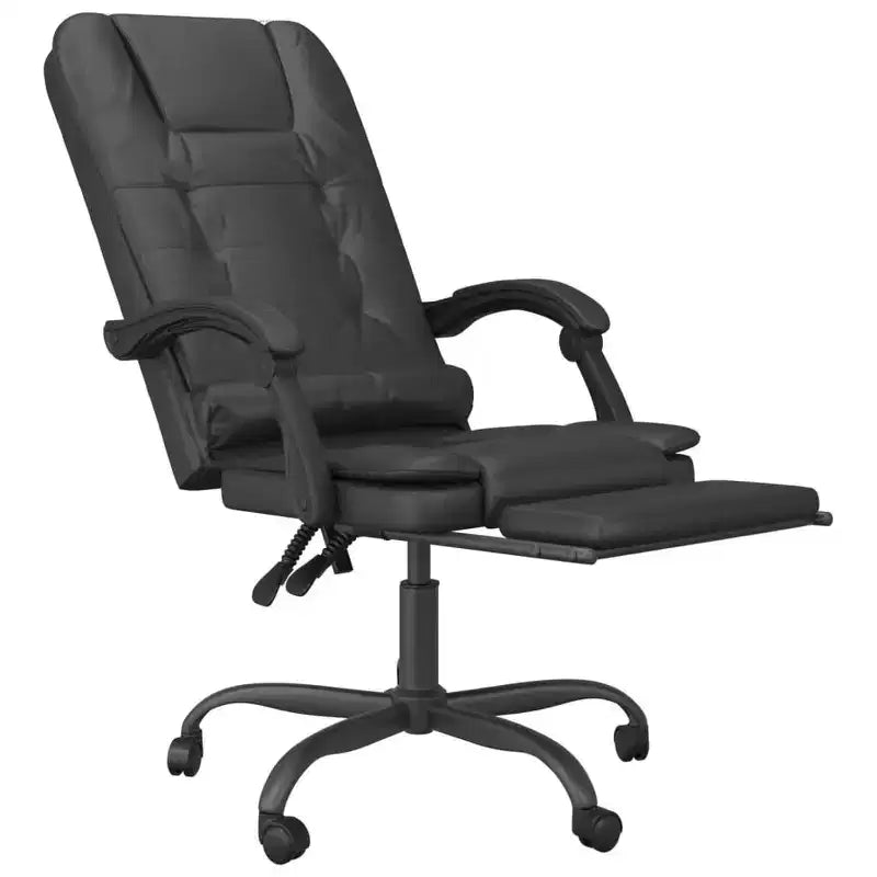 vidaXL Sedia da ufficio massaggiante Nera Similpelle, metallo, compensato, schiuma