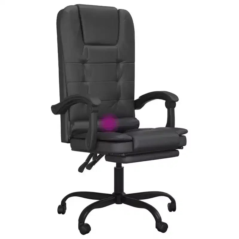 vidaXL Sedia da ufficio massaggiante Nera Similpelle, metallo, compensato, schiuma
