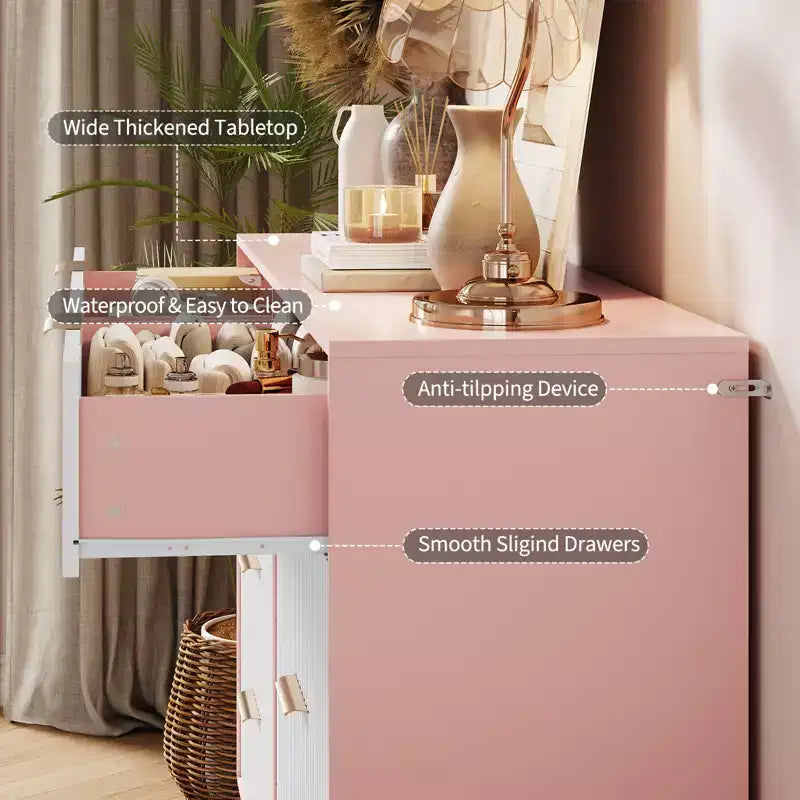 Cassettiera scanalata per camera da letto con 8 cassetti, comò moderno con maniglia in metallo, cassettiera in legno, organizer per soggiorno