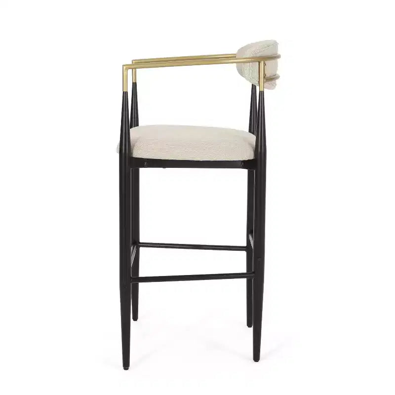 Christopher Knight Home Set di 2 sgabelli da bar Elmore da 76 cm Beige/Nero/Oro