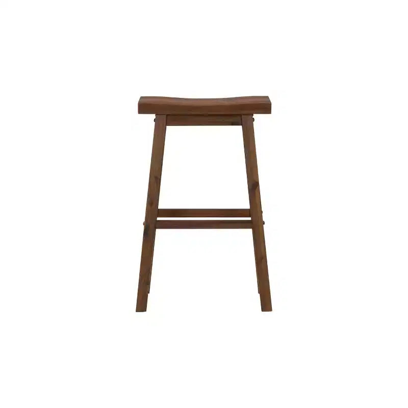 Set di 2 sgabelli da bar senza schienale da 29" con finitura spazzolata, colore castagna - Boraam: legno massello di acacia, poggiapiedi